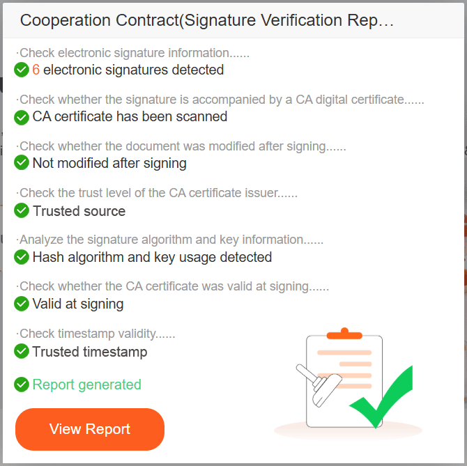 Scenario 1 - Valid signature